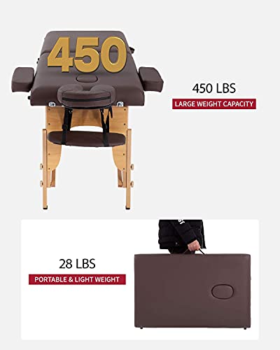 BestMassage Portable Massage Table 28 inch Folding Spa Bed with Bag X618857