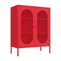 2 Door Metal Locker Storage Accent Cabinet with 2 Adjustable Shelves,Blue Garage Storage Cabinet Cupboard lockers for Garage