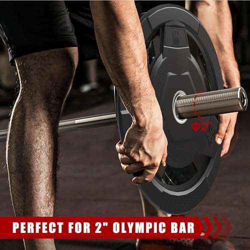 Rubber Coated Olympic Weight Plate 2-Inch for Barbell Strength Training D573330