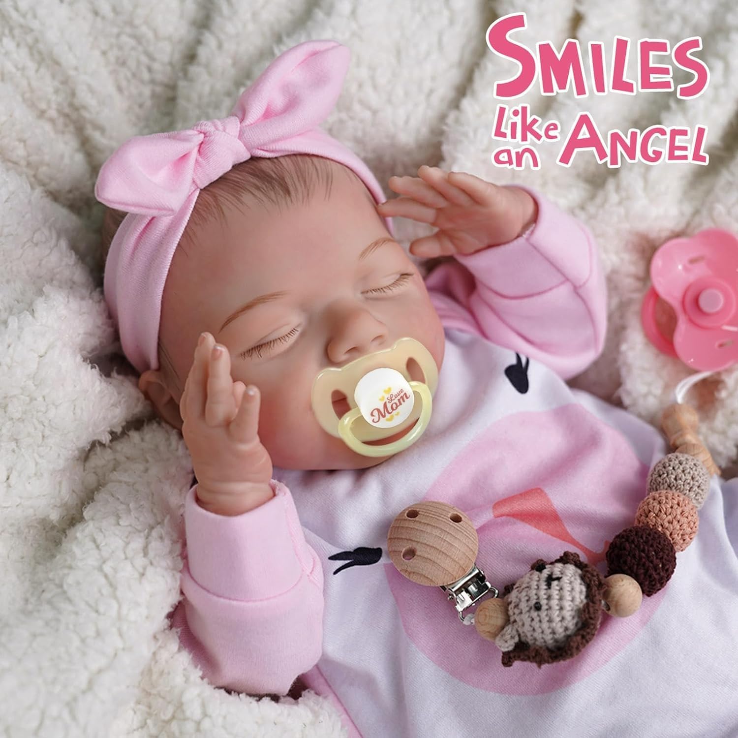 BABESIDE Realistic 20 Inch Soft Body Newborn Baby Doll with Clothes and Accessories R63664