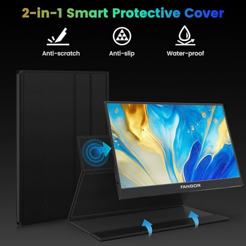 FANGOR 15.6" FHD 1080P Portable Monitor for Laptop, USB-C HDMI I78572