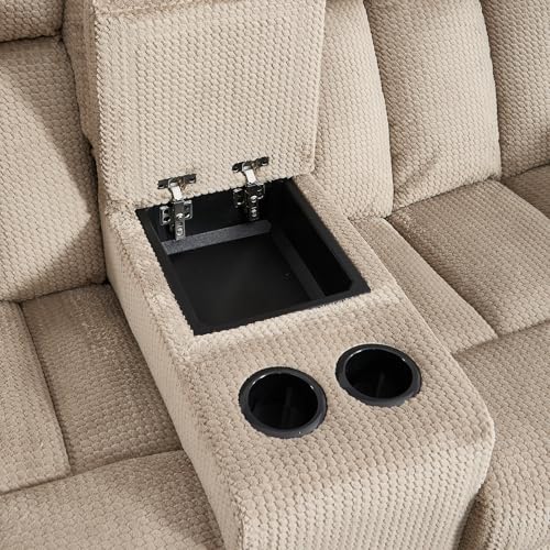 CANMOV 46" Wide Power Lift Recliner Chair for Elderly, with Massage and Heat, Light Brown K346927