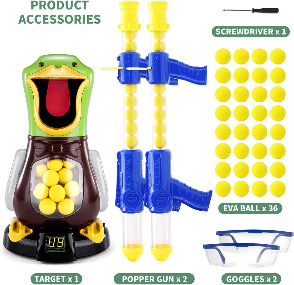 Babyhome Duck Shooting Toys for Kids with Foam Blasters and Movable Target N5115