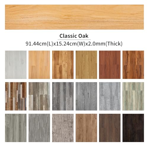 Self Adhesive Vinyl Flooring Planks Wood Effect Waterproof Grey 36pcs U963416