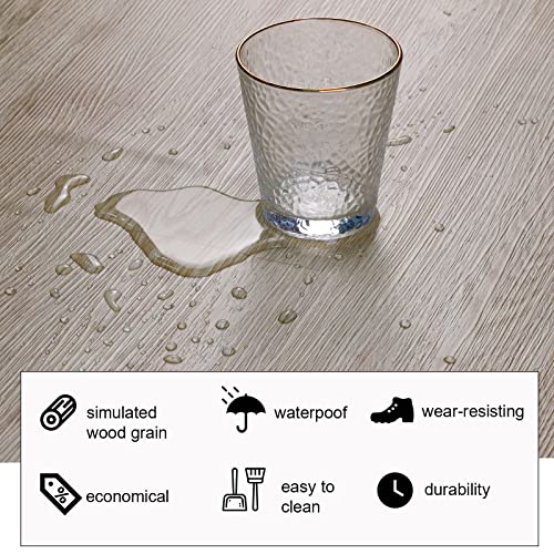 Oxdigi Peel and Stick Vinyl Flooring Roll 23"x393" Waterproof Wood Plank U1250