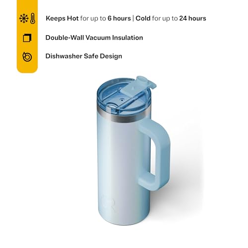 RTIC 20oz Road Trip Travel Mug with Lid and Handle, Insulated Stainless Steel P393441