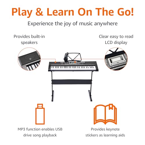 Amazon Basics Electric Keyboard 88-Keys Semi-Weighted Digital Piano with Sustain Pedal, Black H295585