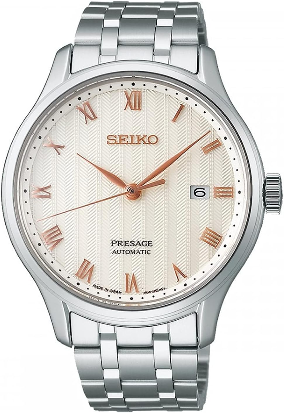 Seiko Presage Mens Japanese Zen Garden 'Sakura Daytime' Automatic Sapphire Glass Champagne Dial Watch SRPF45J1