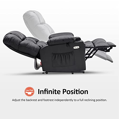 MCombo Dual Motor Power Lift Recliner Chair for Elderly with Heat and Massage, Black E570141