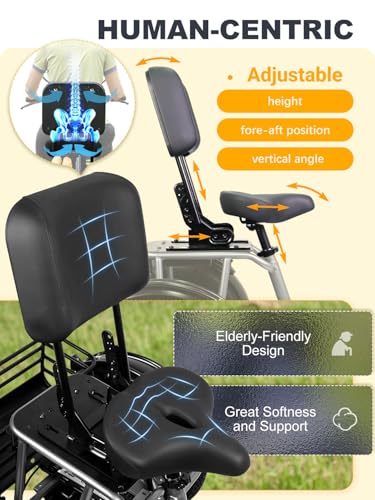 Breeze Pro Folding Electric Tricycle for Adults, 1200W 48V 20AH Fat Tire E-Trike W158192