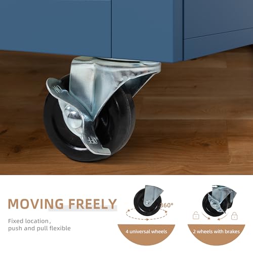 Shintenchi Kitchen Island Cart with Storage on Wheels, White V99091