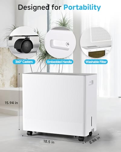52 Pints Dehumidifier for Home, 4500 Sq.Ft Energy Star with Drain Hose B319825