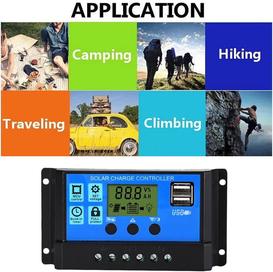 200 Watt Solar Panel Kit 12V with 100A Charge Controller for RV Boat Home E472