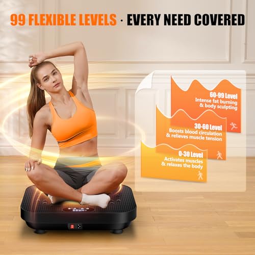Vibration Plate Exercise Machine, 330 Lbs Capacity, 8 Modes K4598