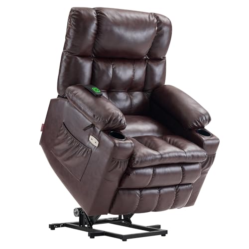 MCombo Dual Motor Power Lift Recliner Chair for Elderly with Heat and Massage, Black E570141