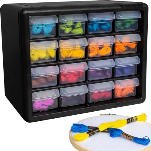Akro-Mils 24-Drawer Plastic Storage Cabinet, Black I624065