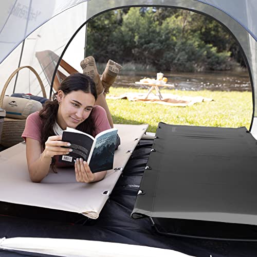 Naturehike GreenWild Ultralight Folding Camping Cot, Portable Bed for Adults, Black E2550