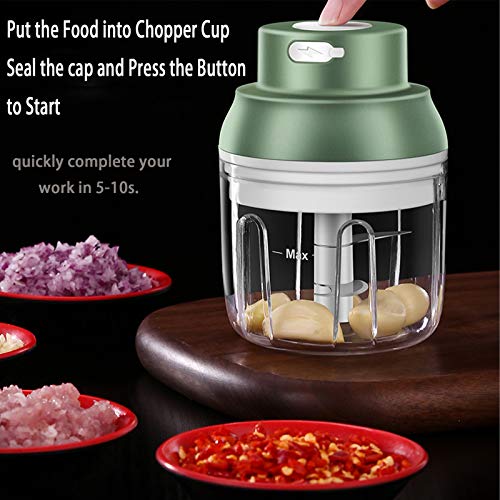 Electric Mini Food Chopper 250ML USB Charging Portable Garlic Chopper White C918713