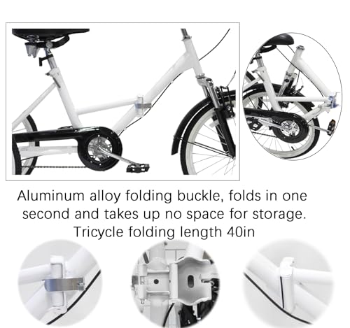 Adult Tricycle 7 Speed Folding 3-Wheel Bike with Cargo Basket M979498