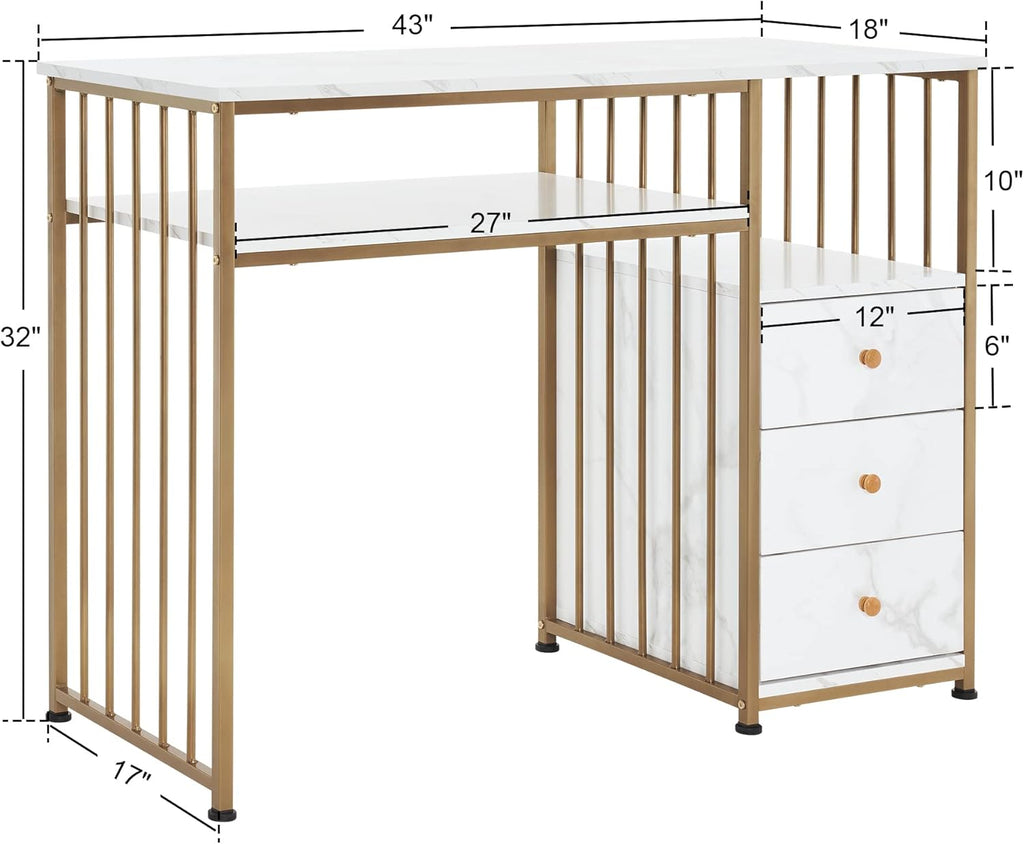 BarberPub Manicure Table with Storage Drawers S97484
