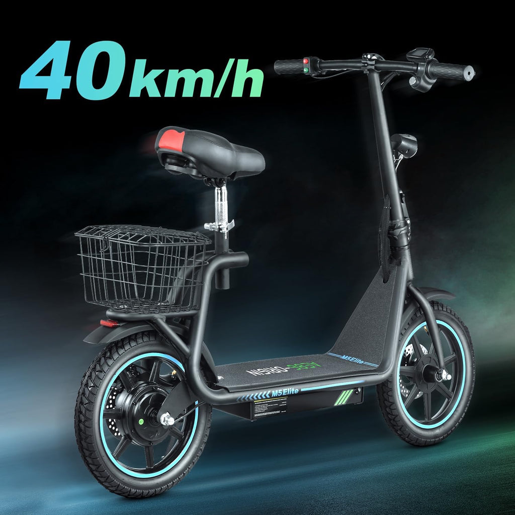 M5 Electric Scooter with Seat, 500W Motor, 22 Miles Range, Foldable for Adults J737