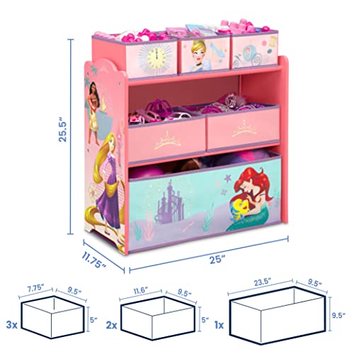 Delta Children 6 Bin Toy Storage Organizer, Disney Princess G9256
