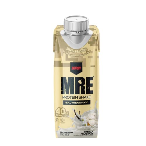 REDCON1 MRE Ready to Drink Protein Shakes, Cookies & Cream - Lactose + Whey Free RTD, 12 Pack Y377913