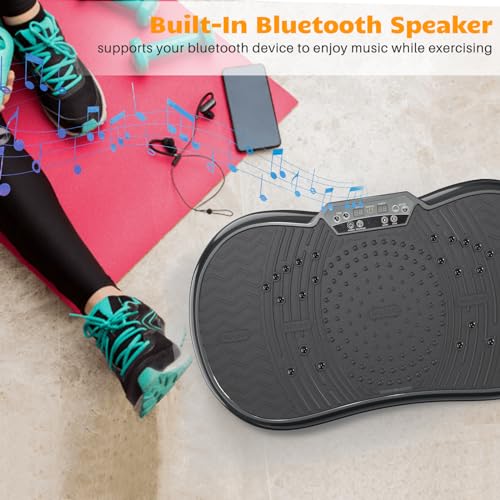 Vibration Plate Exercise Machine with Bluetooth Speaker, 450 lbs Capacity O459