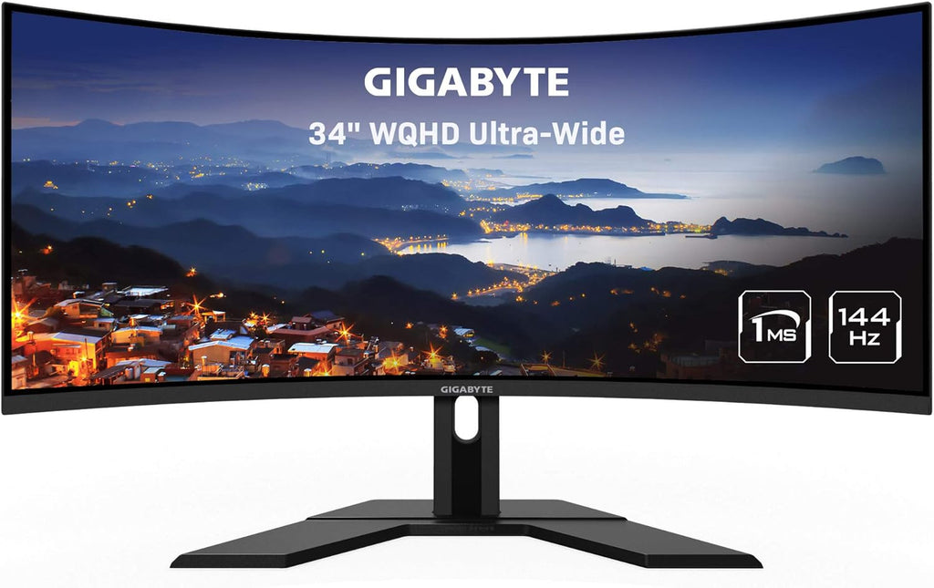 GIGABYTE G34WQC 34" 144Hz Ultra-Wide Curved Gaming Monitor, 3440 x 1440 VA 1500R Display, 1ms (MPRT) Response Time, 90% DCI-P3, VESA Display HDR400, FreeSync Premium, Black (G34WQC-SA)