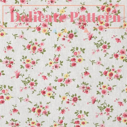 Farmhouse Cotton Linen Tier Curtain 36 Inch Floral Lace Window Treatment, Beige, 1 Panel Y267100
