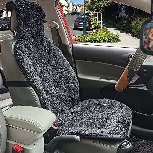 Champlus Sheepskin Seat Cover Genuine Australian Lambskin Curly Wool Black A421170