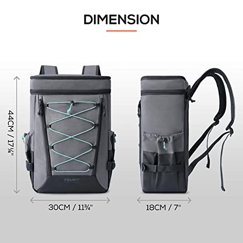 TOURIT Backpack Cooler, Large Insulated Leakproof Backpack, Gray K840