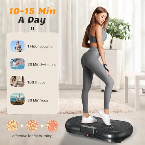 Vibration Plate Exercise Machine with Bluetooth Speaker, 450 lbs Capacity O459