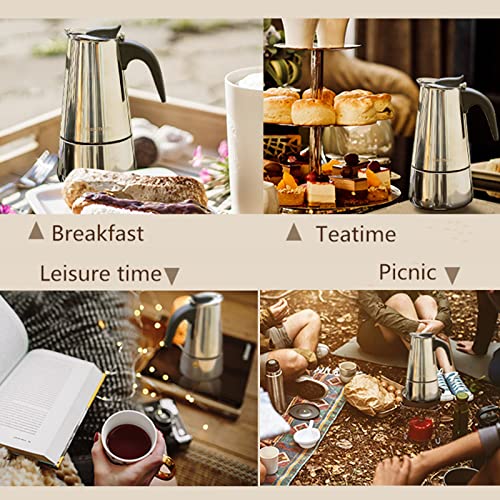 Stainless Steel Moka Pot 6-Cup Italian Coffee Maker B800060