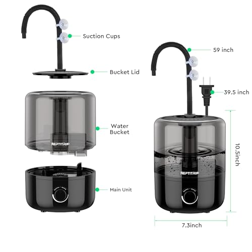 Reptile Humidifier Fogger with Double Hoses, 4L Z8046