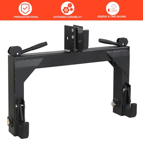 3 Point Quick Hitch for Category 1 & 2 Tractors, 3000 LB Lifting Capacity, Black C823394