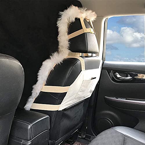 Maples Faux Sheepskin Wool Car Seat Cover for Auto SUV Trucks Universal Fit, Beige I112260