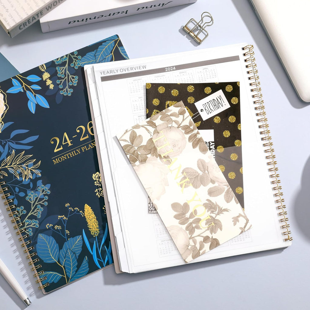 2024-2026 Monthly Planner, 2-Year Academic Calendar, Twin-Wire Binding Y498