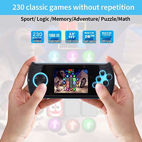 16 Bit Handheld Game Console for Kids with 230 HD Classic Retro Games K20118
