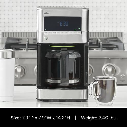 Braun BrewSense 12-Cup Drip Coffee Maker, Stainless Steel X2812