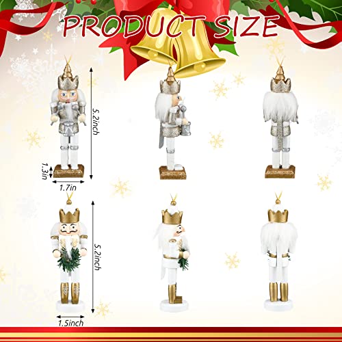 Jetec 10 Pcs Christmas Nutcracker Wooden Hanging Ornaments 5 Inch U816355