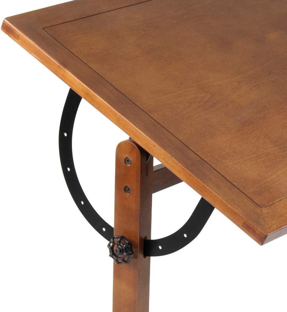 Studio Designs Vintage Wood Drafting Table with Adjustable Top, Rustic Oak S220