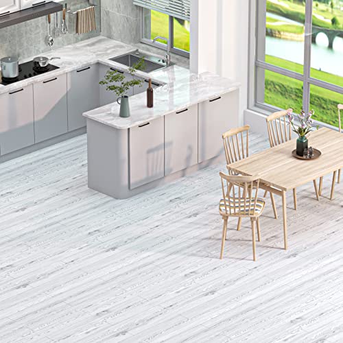 Oxdigi Peel and Stick Vinyl Flooring Roll 23"x393" Waterproof Wood Plank U1250