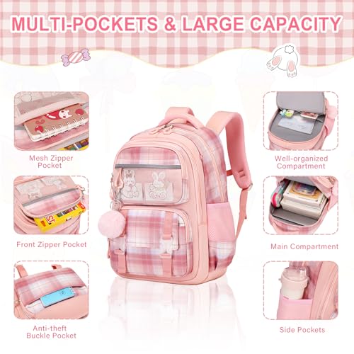 Bevalsa School Backpack for Girls with Lunch Box, Purple G34967