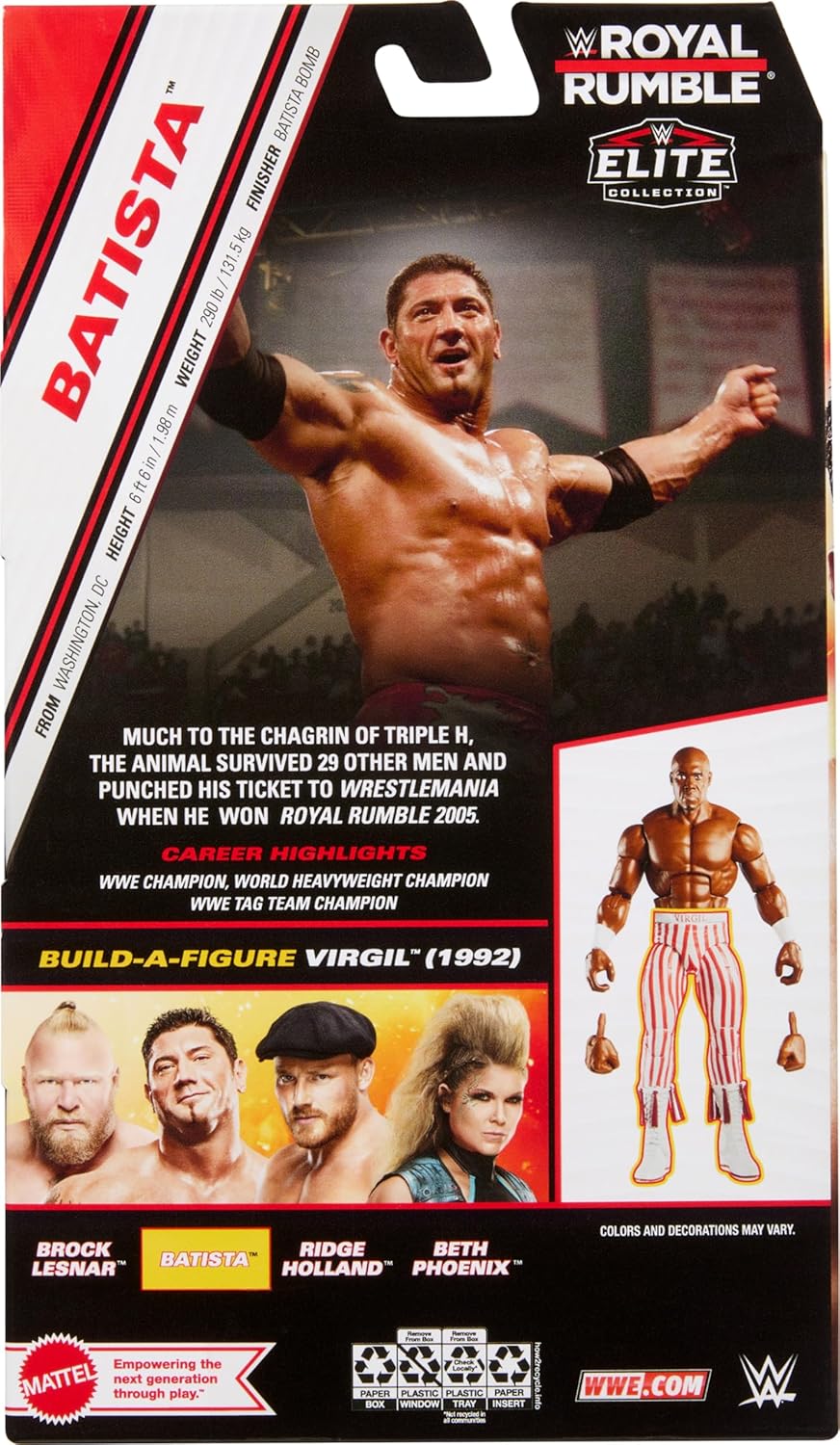 Mattel WWE Elite Collection Batista Action Figure with Build-A-Figure Parts L94955