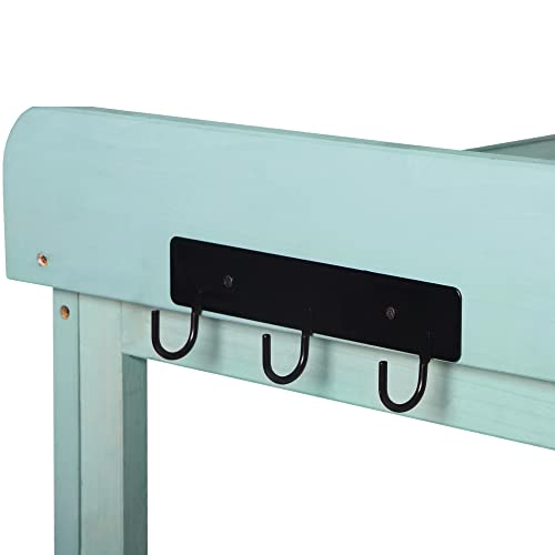 Outdoor Wooden Potting Bench Table with Drawers and Storage Shelves C672480