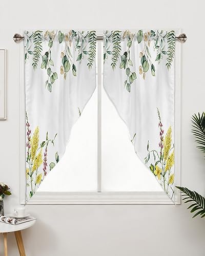 Spring Floral Swag Valances for Windows 2 Panel Set 36x45 K63842