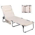 WLIVE Military Camping Cot, Portable Folding Cot with Carry Bag, Supports 300 Lbs, Silver Greige R758042