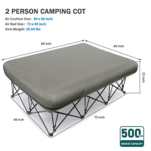 KAMPKEEPER Folding Camping Cot with Inflatable Air Mattress and Carry Bag M949