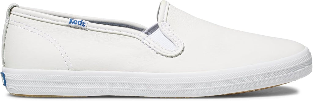 Keds Women's Champion Slip on Sneaker White Leather D4619